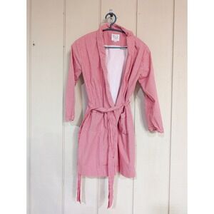 Cecil and Lou Girls Red White Gingham Cotton Robe Size 8 Sleepwear Loungewear